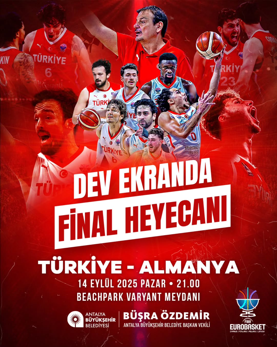 Antalya'da Dev Ekranda Milli Basketbol Takımı Final Heyecanı