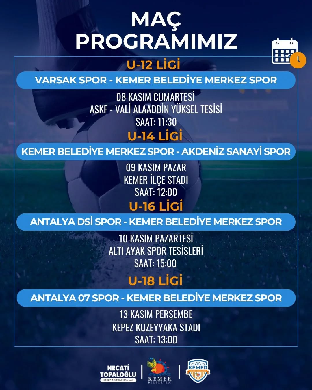 <![CDATA[Antalya Kemer Belediyespor'un Haftalık Futbol Mücadelesi]]>