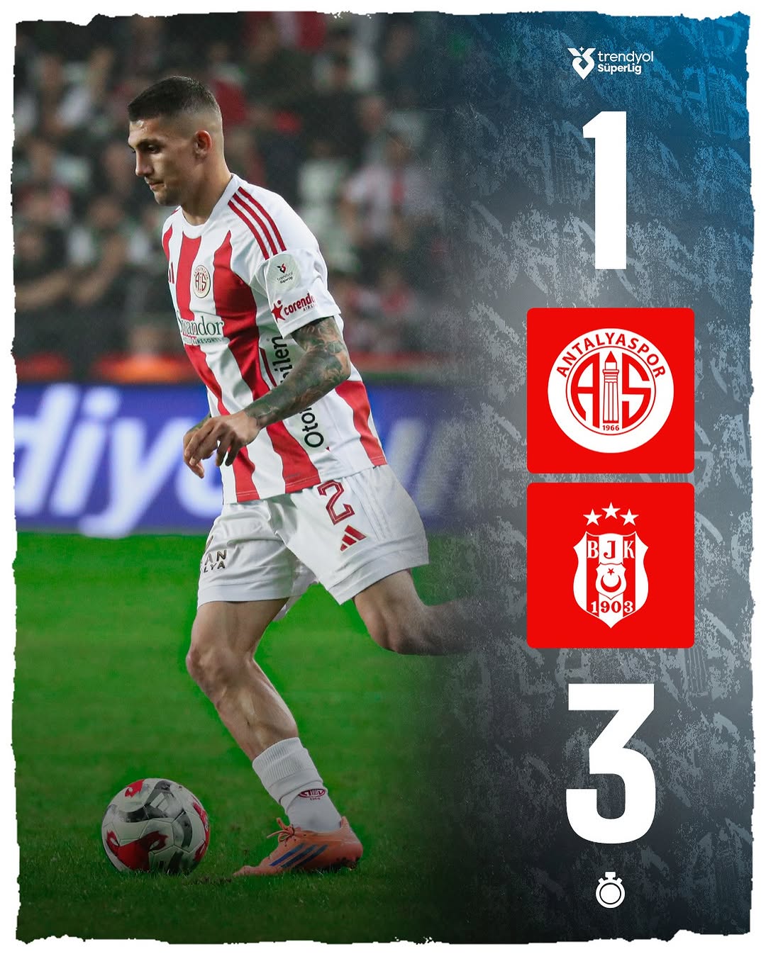 Antalyaspor, Beşiktaş'a 3-1 Mağlup Oldu