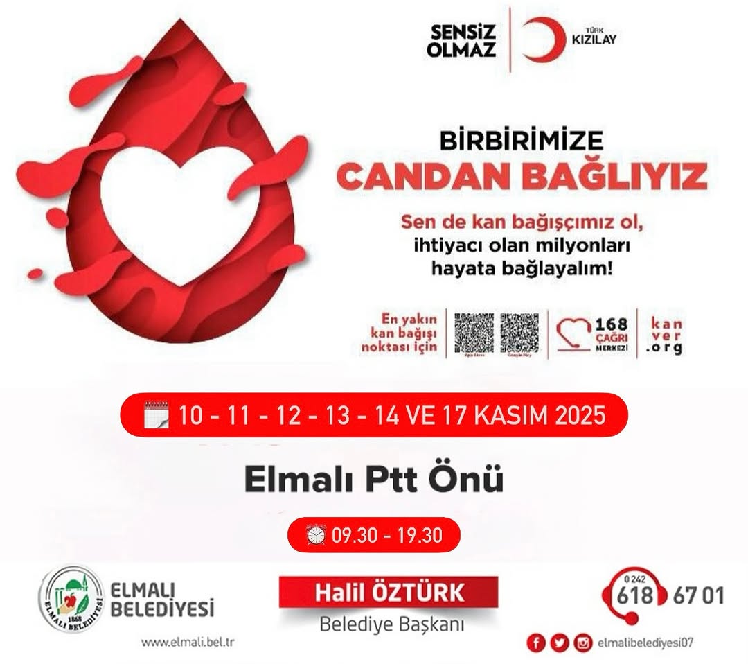 Elmalı'da Kızılay Kan Bağışı Kampanyası Başlıyor