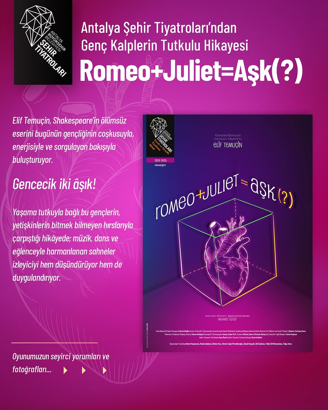 Antalya Şehir Tiyatroları'ndan Gençlere Özel Romeo ve Juliet Yorumu