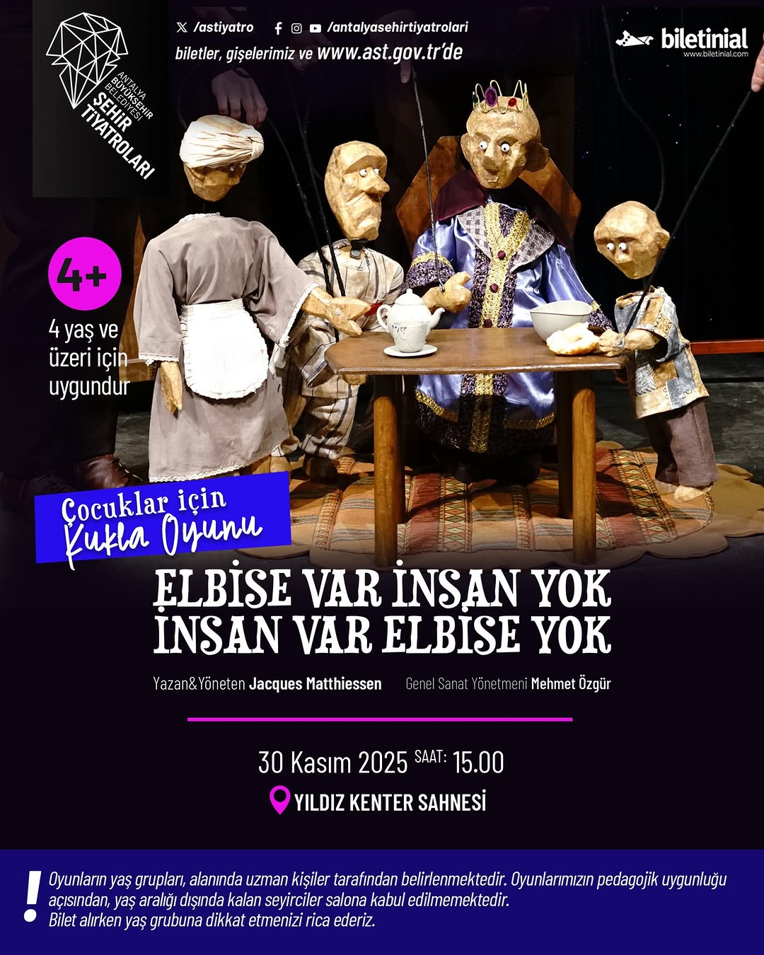 Antalya'da Çocuklar İçin Özel Kukla Tiyatrosu: Elbise Var İnsan Yok