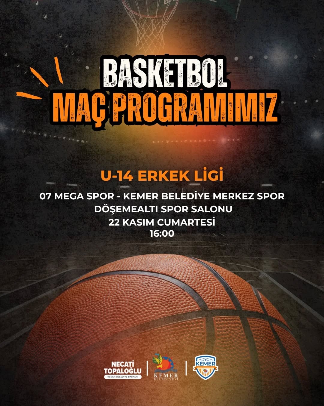 Antalya Kemer'de Basketbol Heyecanı Başlıyor: Haftanın Maç Programı Açıklandı