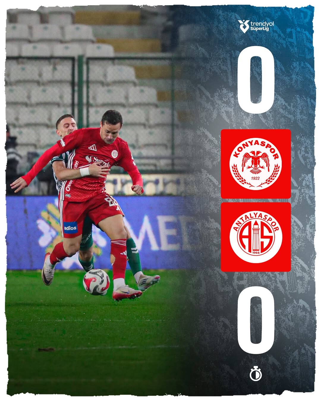 Antalya Spor ve Konyaspor İlk Yarıda Golsüz Berabere