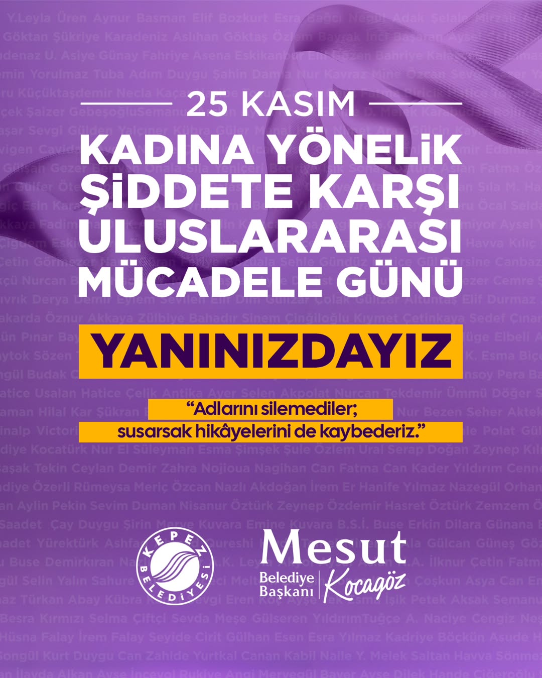 Antalya Kepez Belediyesi'nden Kadına Şiddetle Mücadele Çağrısı