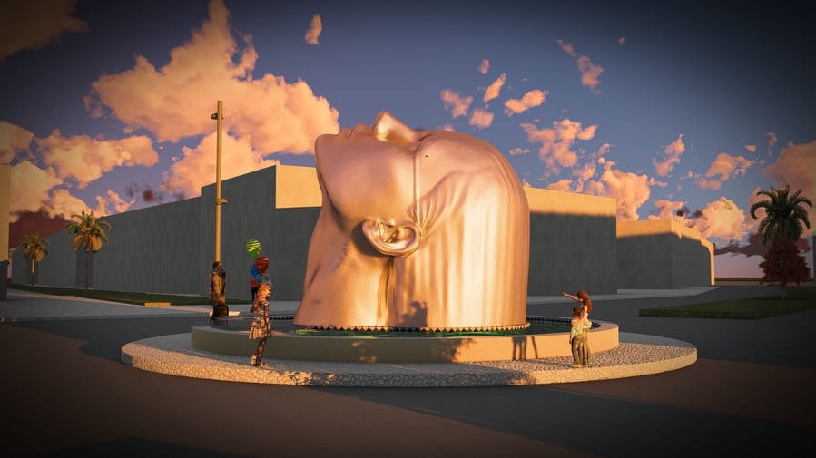 Kemer'de Çınarlı Kavşağı'na Büyük İskender'in Aşkını Simgeleyen Heykel Yükseliyor