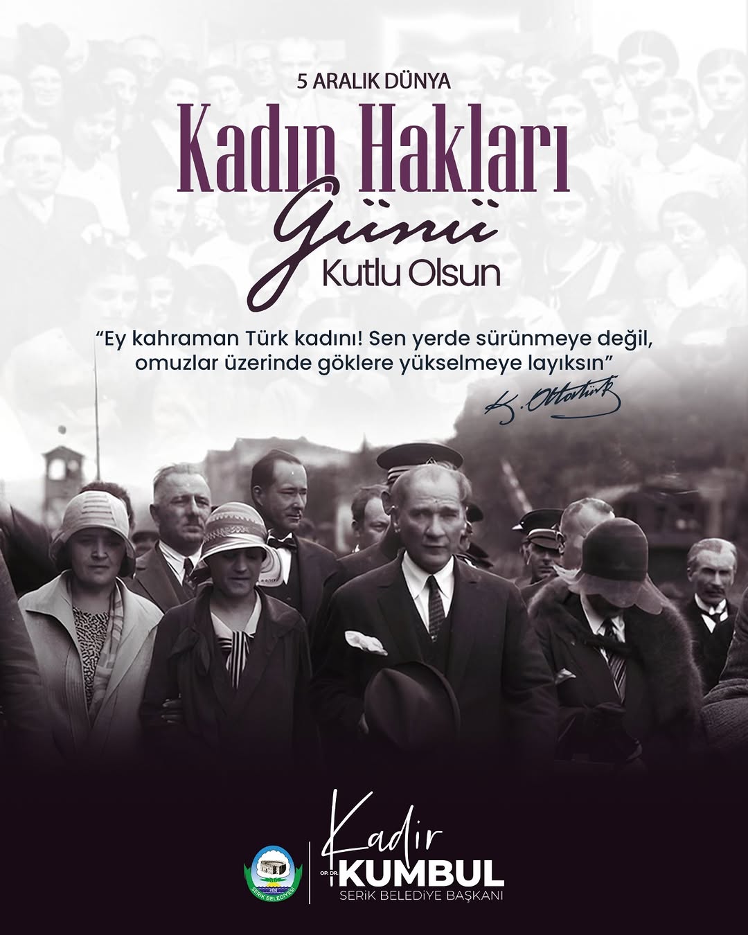 Antalya Serik'te 5 Aralık Dünya Kadın Hakları Günü Kutlandı
