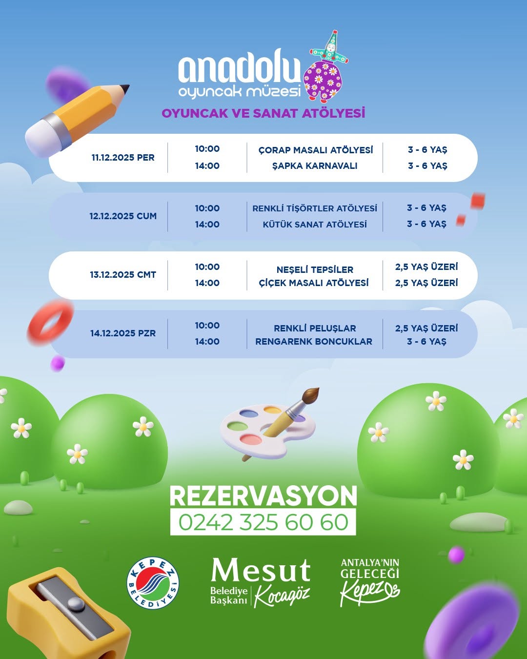 Kepez Belediyesi Anadolu Oyuncak Müzesi'nde Çocuklar İçin Sanat Atölyeleri