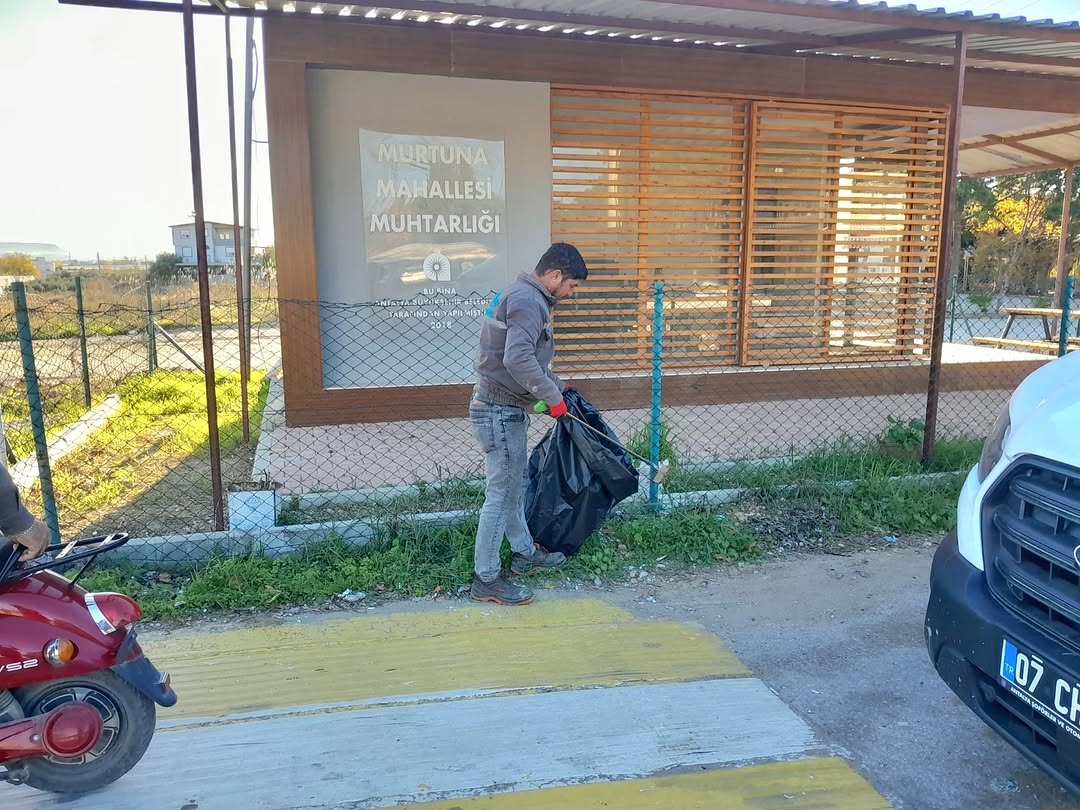 Antalya Aksu Belediyesi Murtuna Mahallesi'nde Temizlik Seferberliği