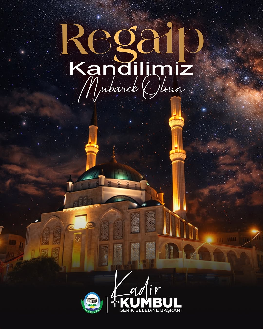 Serik Belediyesi Kandil Mesajı Yayımladı