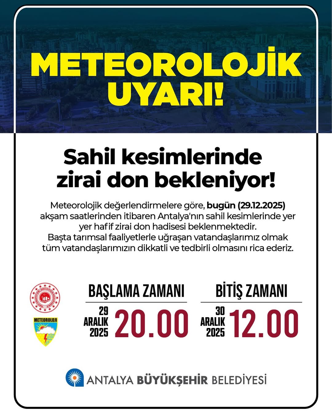 Antalya'da Meteorolojik Uyarı: Büyükşehir Belediyesi Harekete Geçti