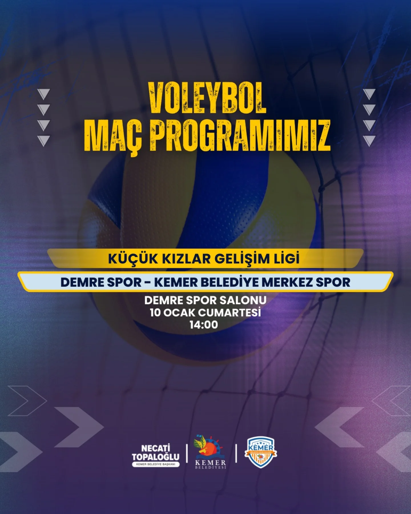 Kemer Belediyesi Voleybol Takımlarının Haftalık Maç Programı Açıklandı