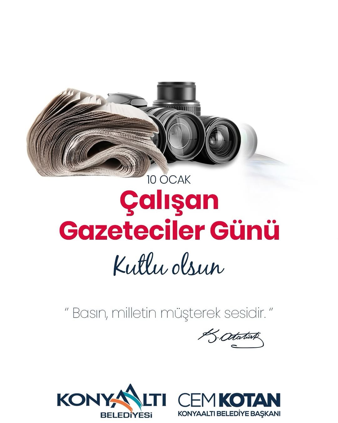 Konyaaltı Belediyesi'nden 10 Ocak Çalışan Gazeteciler Günü Mesajı