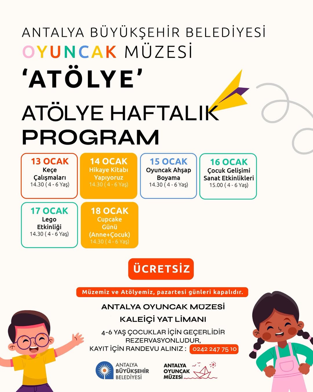 Antalya Oyuncak Müzesi'nde Çocuklar İçin Yaratıcı Etkinlik Haftası