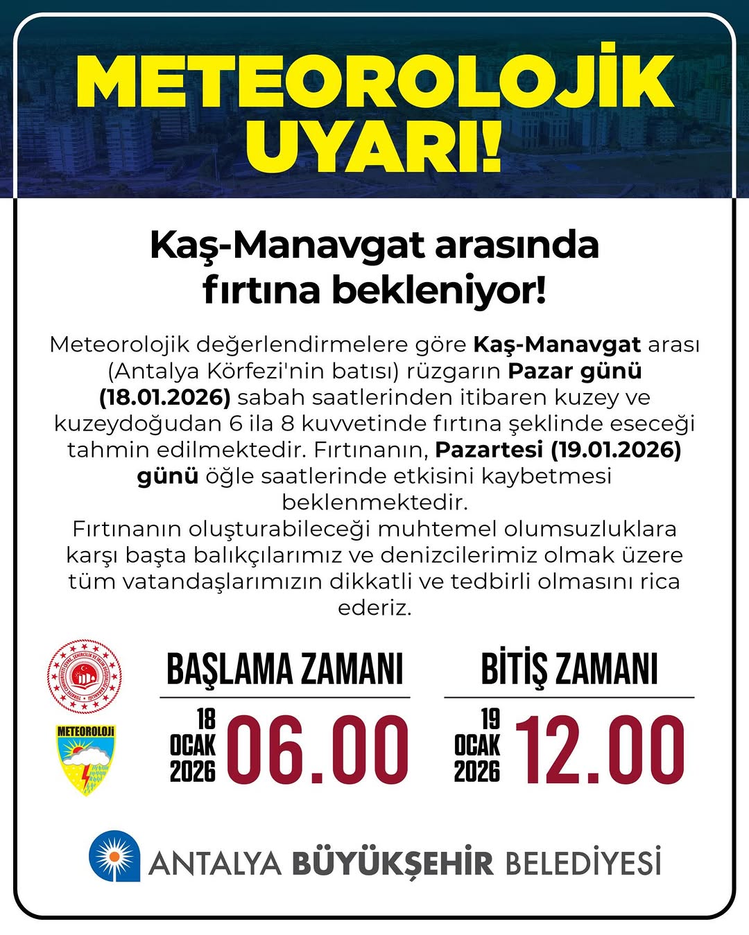 Antalya'ya Meteorolojik Uyarı: Büyükşehir Belediyesi Harekete Geçti