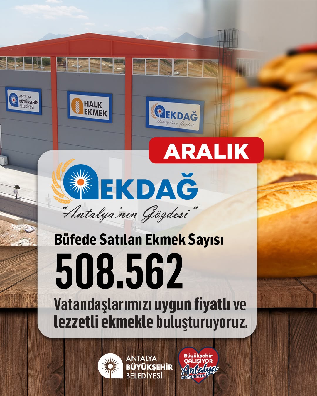 Antalya Büyükşehir Belediyesi Halk Ekmek ile Uygun Fiyatlı Kaliteli Ekmek