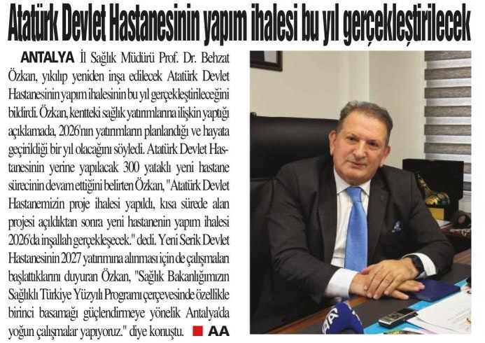 Antalya İl Sağlık Müdürlüğü'nden Kamuoyuna Önemli Açıklamalar