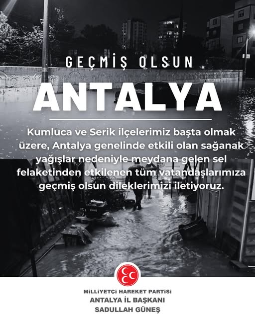 Antalya'da Sel Felaketi: Kumluca ve Serik'te Etkili Olan Sağanak Yağışlar