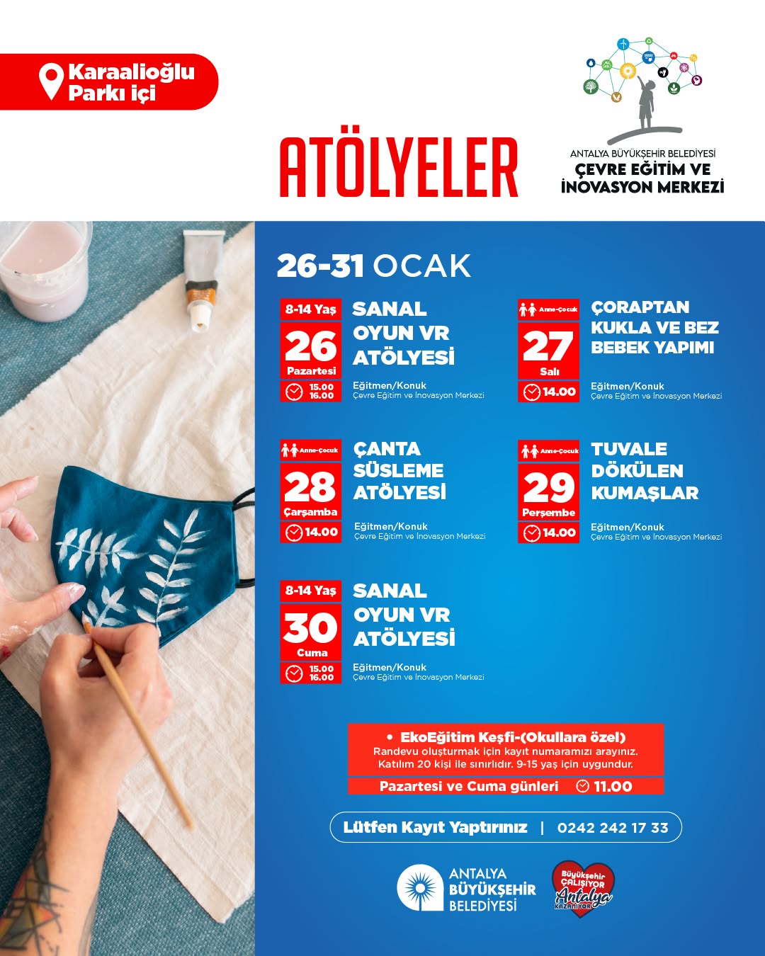 Antalya'da Çocuklar İçin Ücretsiz ve Eğitici Atölyeler