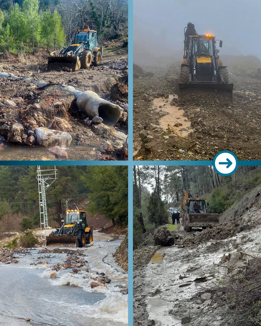 Kumluca'da Yoğun Yağış Sonrası Yol Açma Çalışmaları Başladı