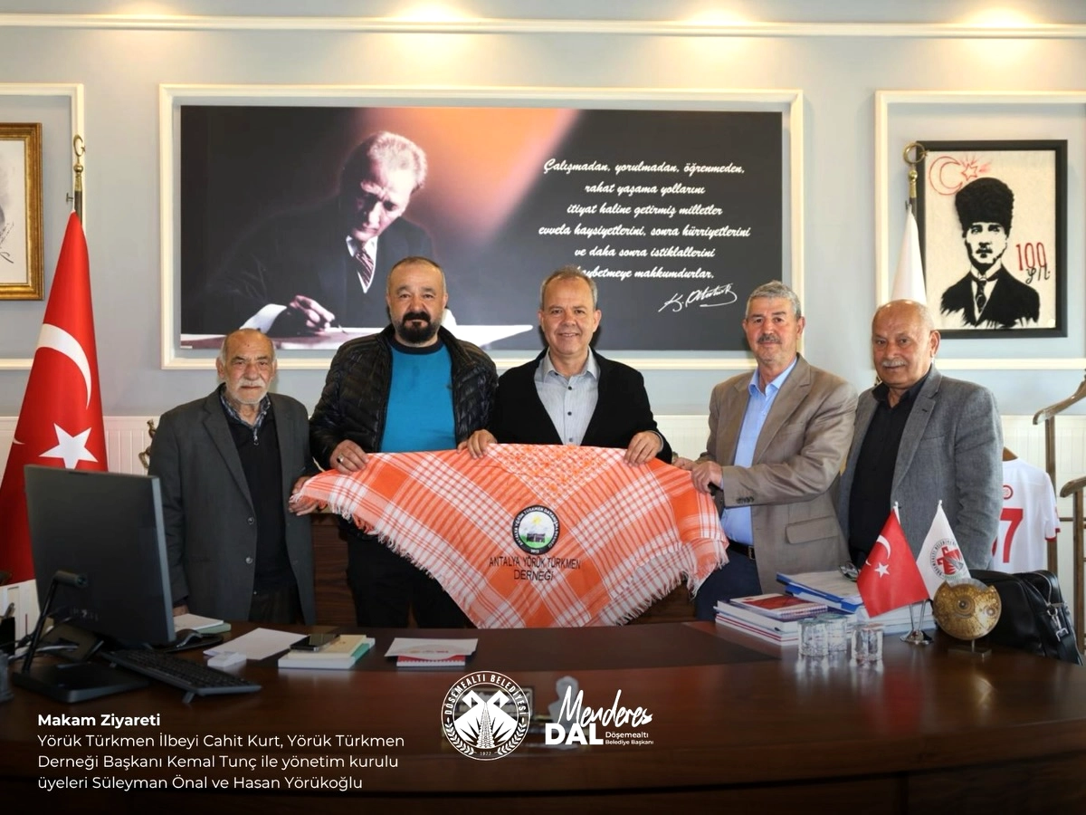 Yörük Türkmen Derneği Döşemealtı Belediye Başkanı Menderes Dal'ı Ziyaret Etti