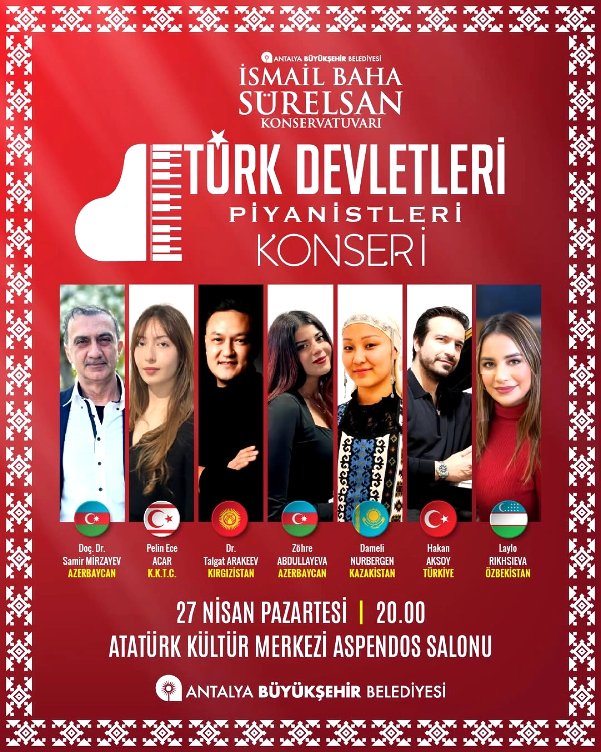 Antalya'da Türk Dünyası Piyanistleri Konseri: 27 Nisan'da Sahne Alacak