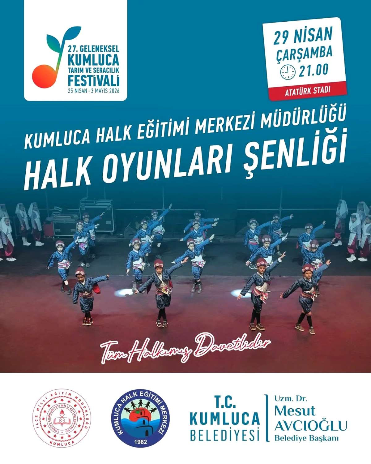 Kumluca'da Geleneksel Halk Oyunları Şenliği Coşkusu