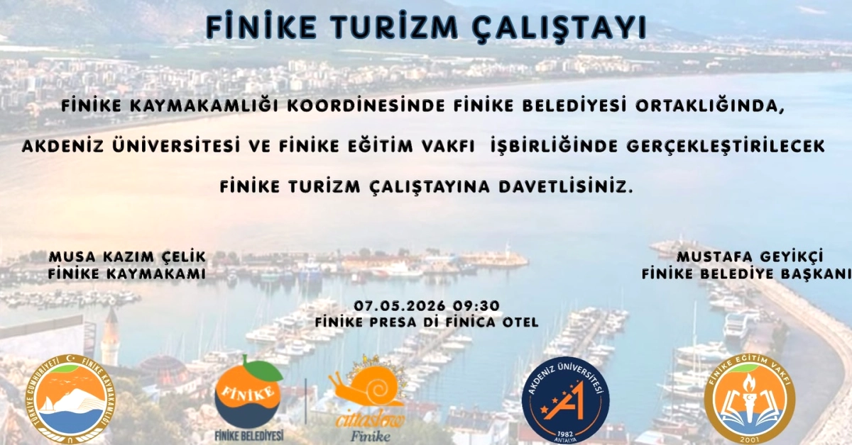 Finike Turizm Çalıştayı Yarın Başlıyor: Halka Açık Strateji Toplantısı