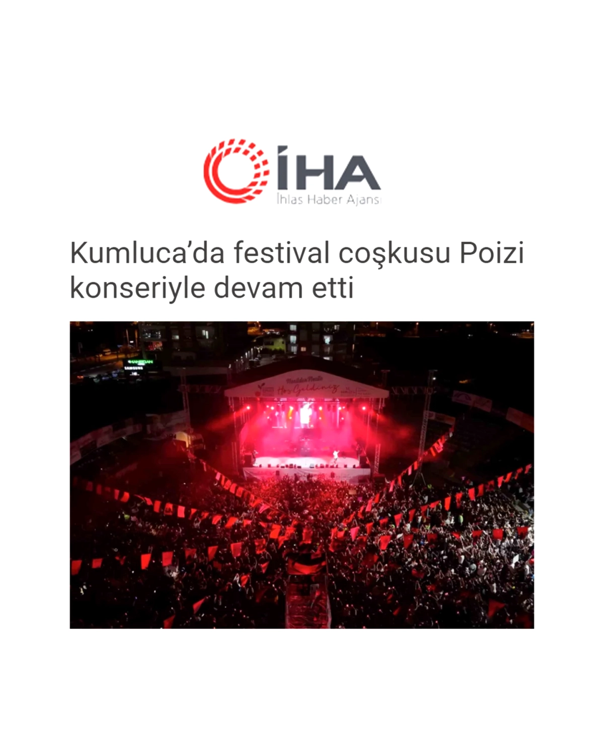 Kumluca'da 27. Tarım Festivali Coşkusu: Poizi Konseri Basında Yankı Buldu