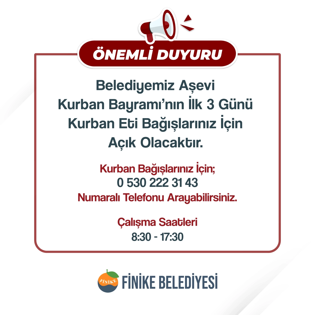 Finike'de Kurban Bağışı İçin Aşevi Açılıyor: İşte Detaylar