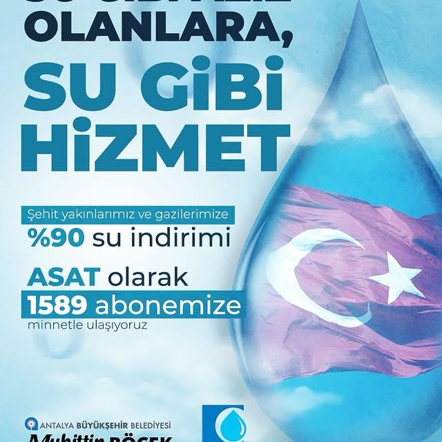 Antalya'da Şehit ve Gazi Yakınlarına Su Faturası İndirimi
