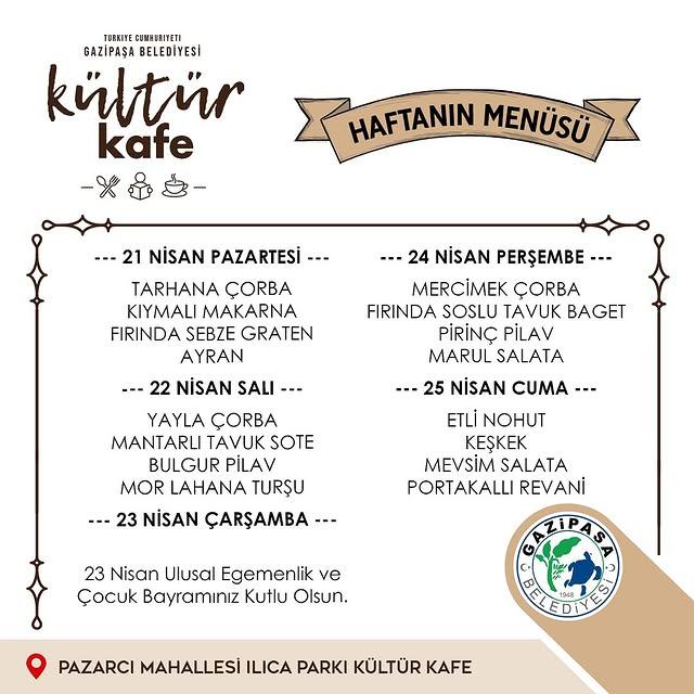 Gazipaşa Belediyesi Kültür Kafede Haftanın Lezzetleri
