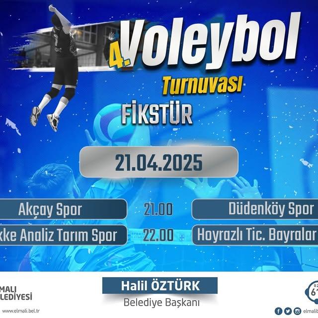 Elmalı'da Dostluk ve Kardeşlik Voleybol Turnuvası Devam Ediyor