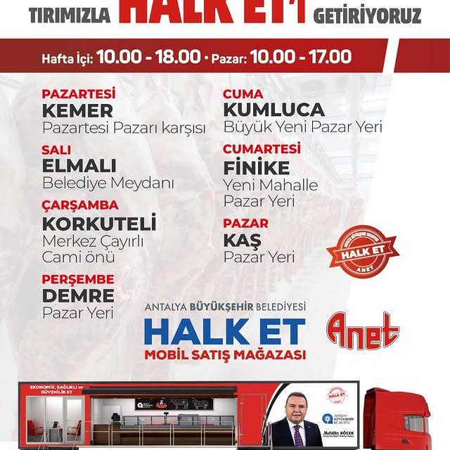 Antalya'da Halk Et Mobil Satış Mağazaları Vatandaşlarla Buluşuyor