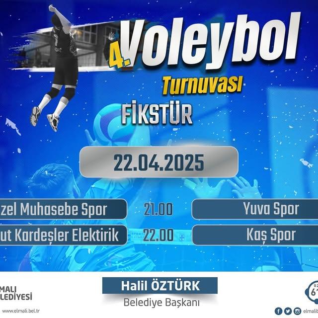 Elmalı'da Dostluk ve Kardeşlik Voleybol Turnuvası Salı Günü Heyecanlı Maçlara Sahne Oldu