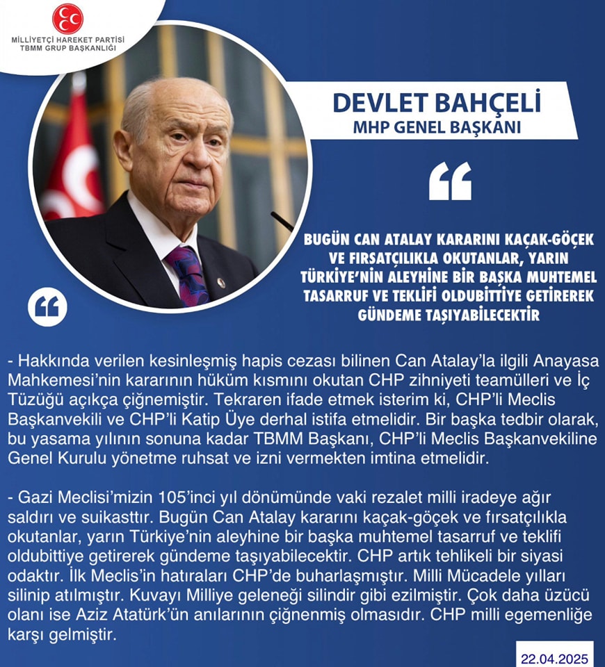 Can Atalay Kararına Tepki: MHP'den Hükümete Fırsatçılık Uyarıları