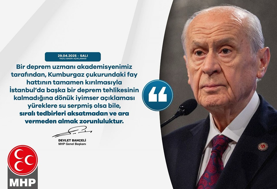 Kumburgaz Fay Hattı Açıklaması Sonrası MHP'den Uyarı: Tedbirleri Bırakmamak Şart