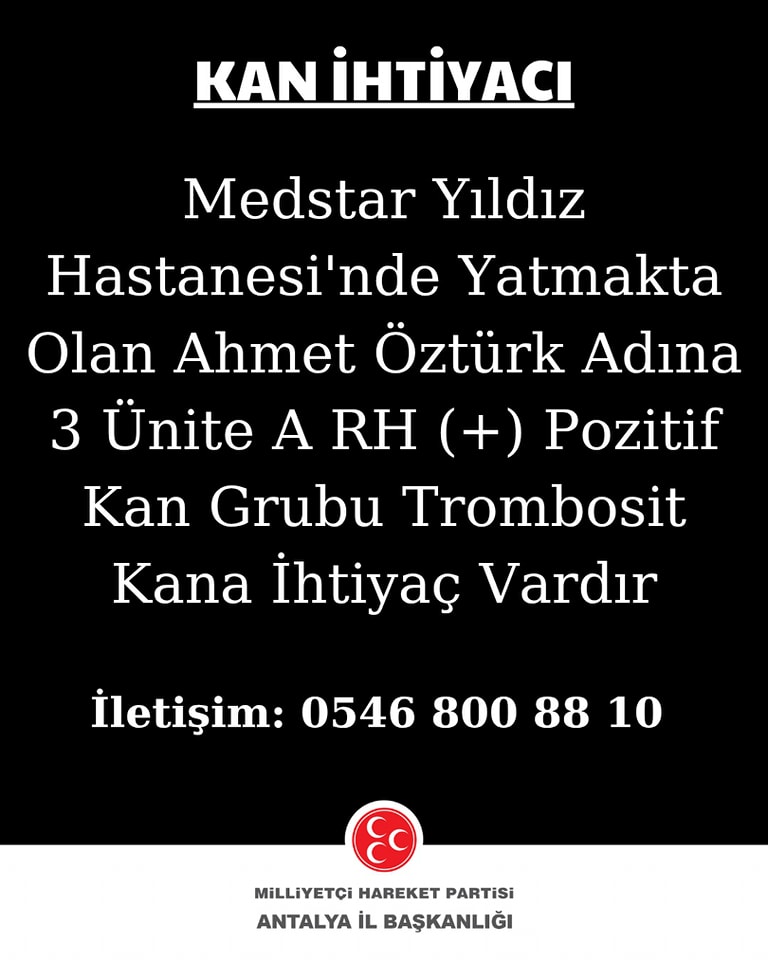 Antalya'da Kan Bağışı Kampanyası: Trombosit Kana Acil İhtiyaç Var