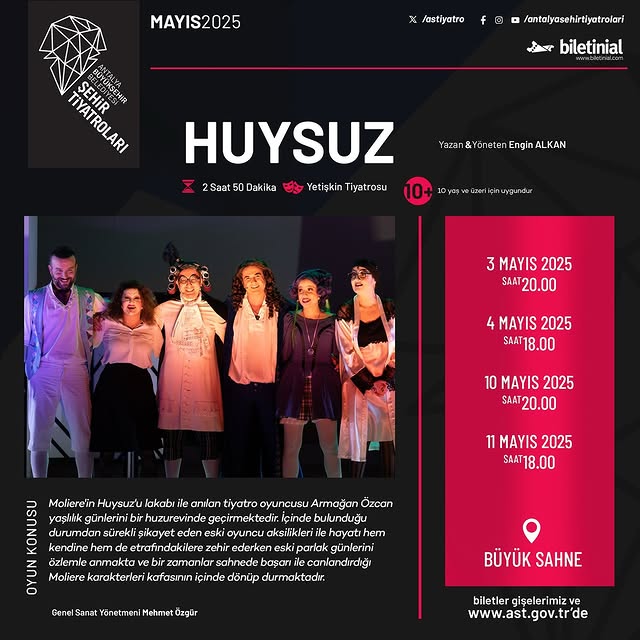 Antalya Şehir Tiyatroları'ndan HUYSUZ Oyunuyla Yoğun İlgi