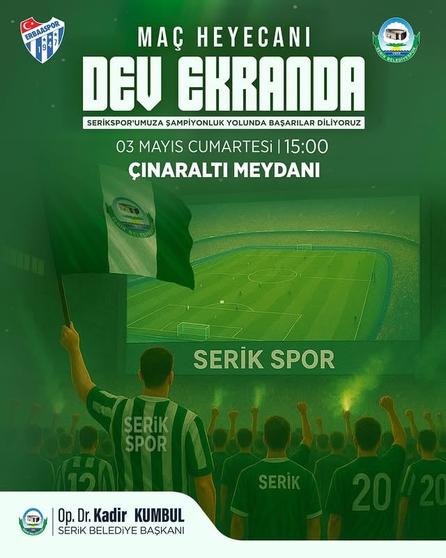Serikspor'un Şampiyonluk Heyecanı Çınaraltı Meydanı'na Taşıyor