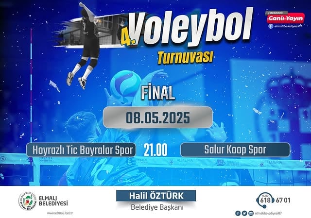 Elmalı'da Dostluk ve Kardeşlik Voleybol Turnuvası Final Heyecanı