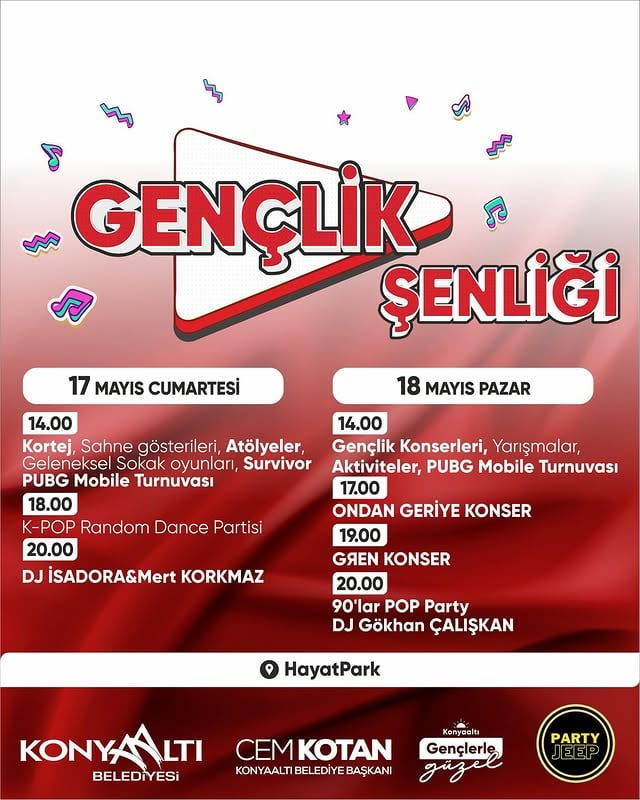 Konyaaltı Belediyesi, 19 Mayıs Coşkusunu Gençlik Şenliği ile Taçlandırıyor