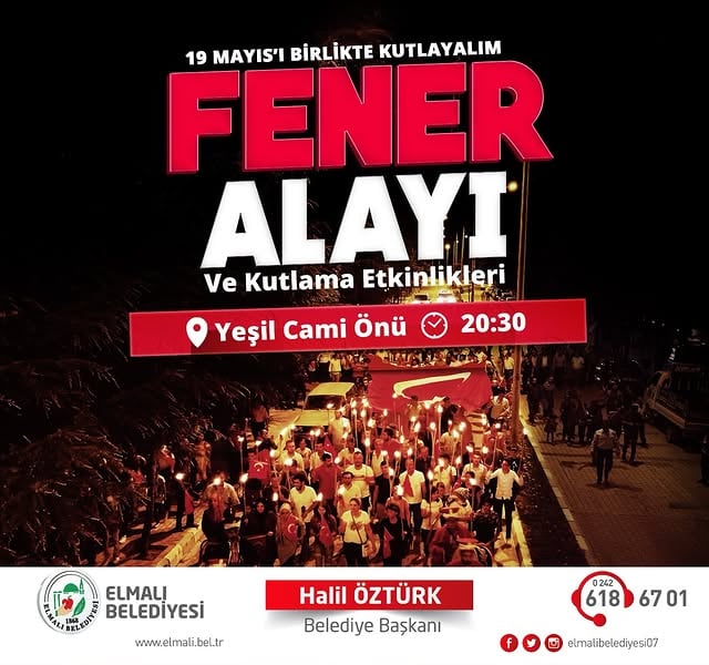 Elmalı'da 19 Mayıs Coşkusu: Fener Alayı ve Kutlama Programı