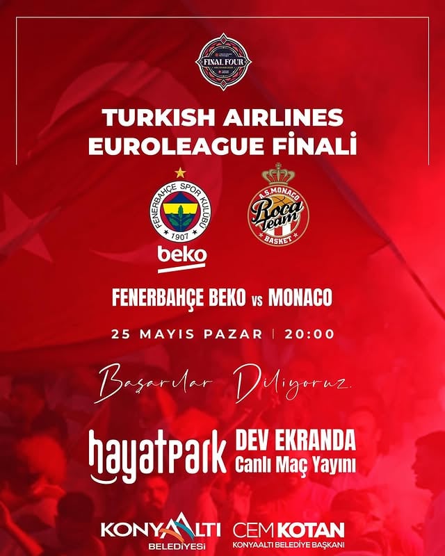 Fenerbahçe Beko EuroLeague Finali HayatPark'ta Dev Ekranda!