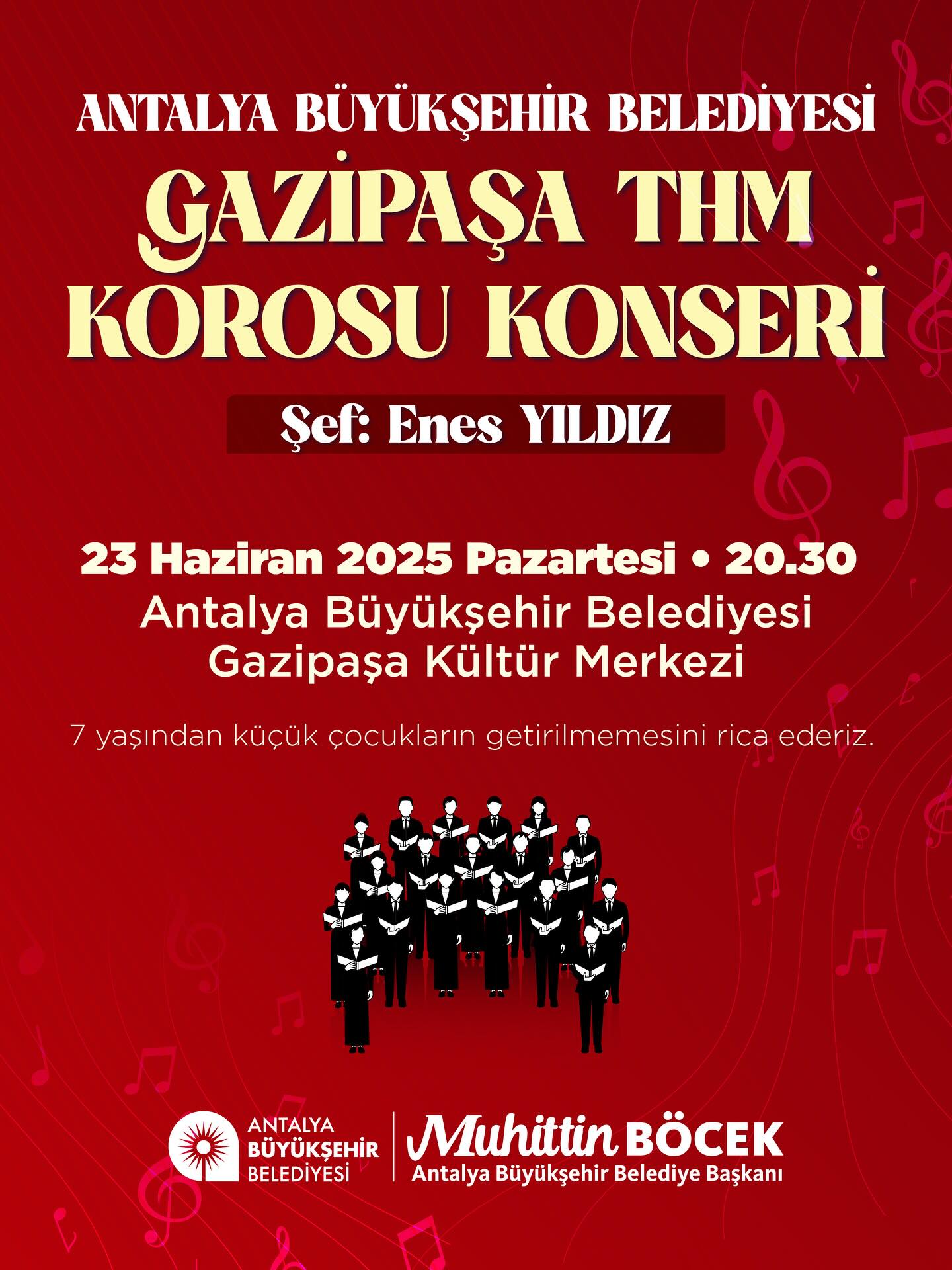 Antalya Büyükşehir Belediyesi Türk Halk Müziği Korosu Gazipaşa'da Konser Verecek