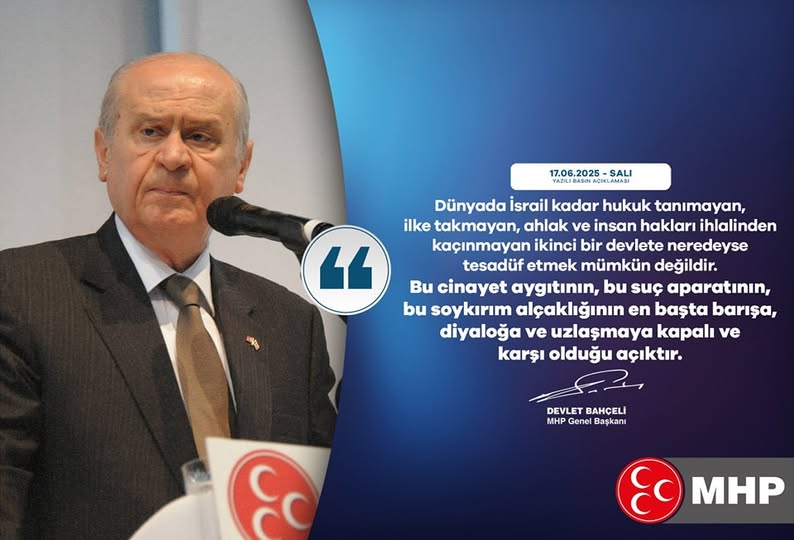 MHP'den İsrail'e Sert Eleştiri: