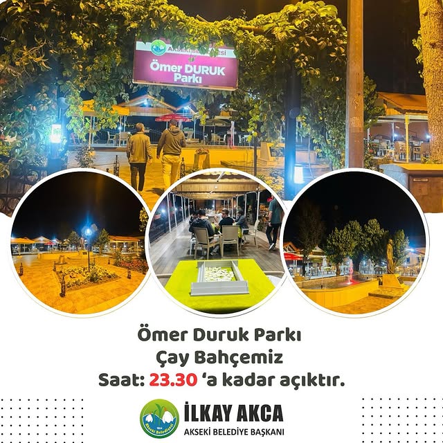 Antalya Akseki Belediyesi Ömer Duruk Parkı Çay Bahçesi Yaz Saati Uygulamasına Geçti