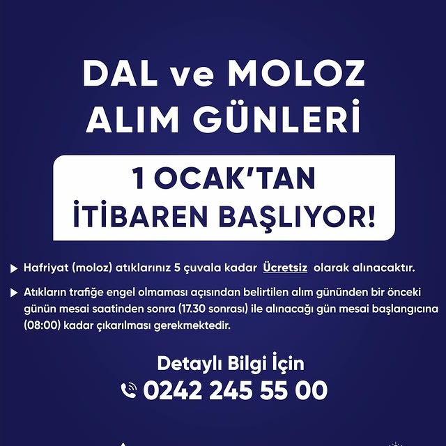 Konyaaltı Belediyesi Dal ve Moloz Atıklarını Ücretsiz Toplayacak