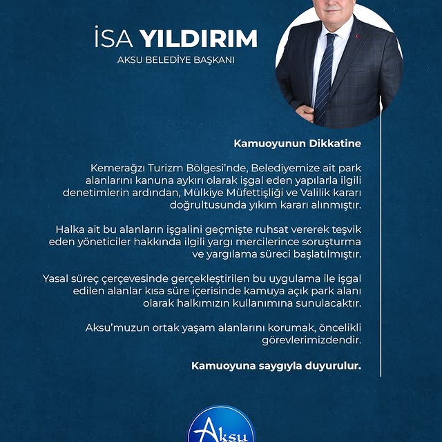 Antalya Aksu'da Kanuna Aykırı Yapılar Yıkılıyor, Soruşturma Başlatıldı