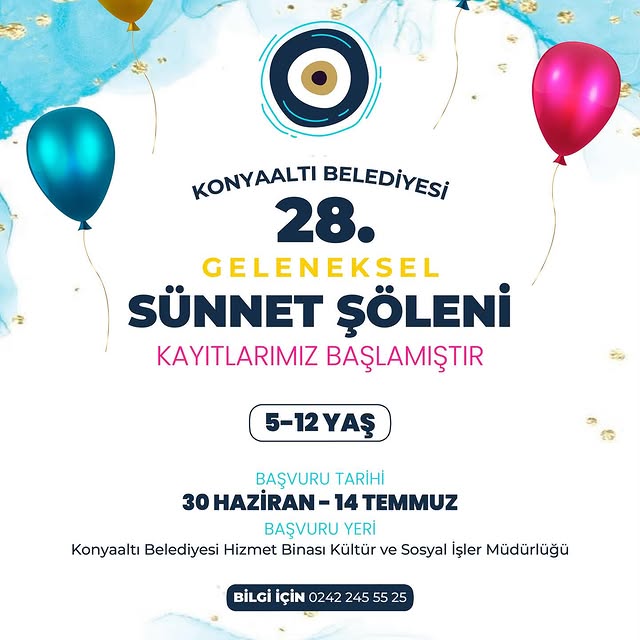 Konyaaltı Belediyesi Geleneksel Sünnet Şöleni Kayıtları Başladı